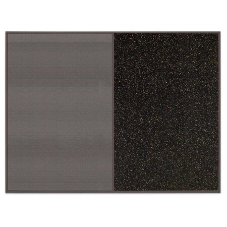 United Visual Products Sliding Door Indoor Enclosed Corkboard, 9 UV9011ACS-BRONZE-FORBO